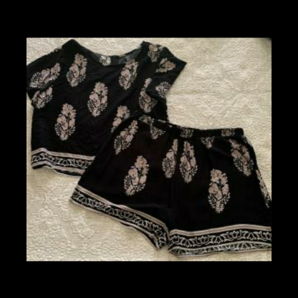 Shein Floral 2-piece Romper Set